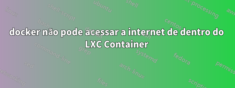 docker não pode acessar a internet de dentro do LXC Container