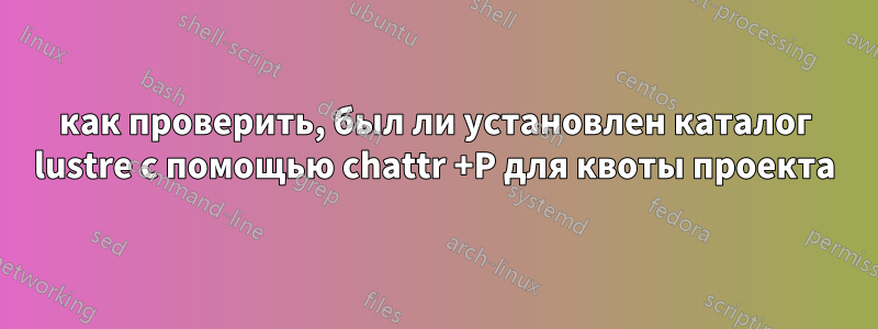 как проверить, был ли установлен каталог lustre с помощью chattr +P для квоты проекта