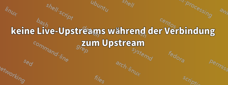 keine Live-Upstreams während der Verbindung zum Upstream