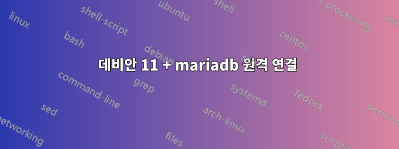 데비안 11 + mariadb 원격 연결