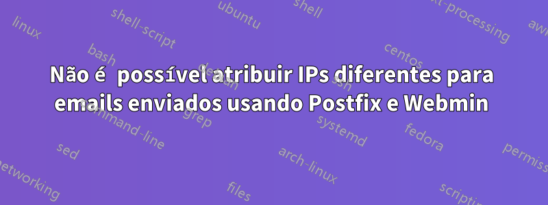 Não é possível atribuir IPs diferentes para emails enviados usando Postfix e Webmin