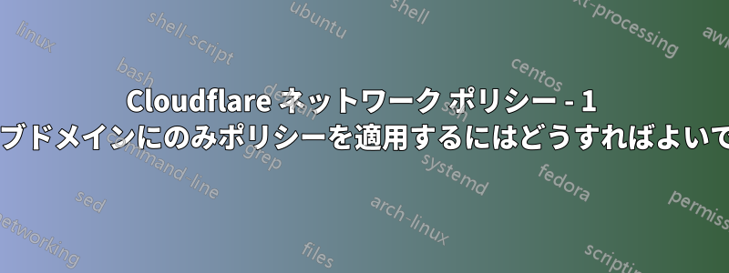 Cloudflare ネットワーク ポリシー - 1 つのサブドメインにのみポリシーを適用するにはどうすればよいですか?