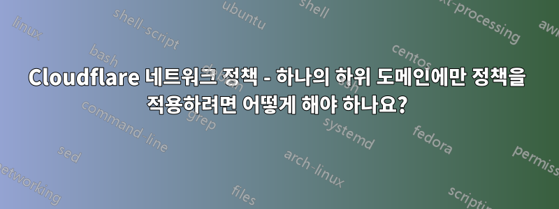 Cloudflare 네트워크 정책 - 하나의 하위 도메인에만 정책을 적용하려면 어떻게 해야 하나요?