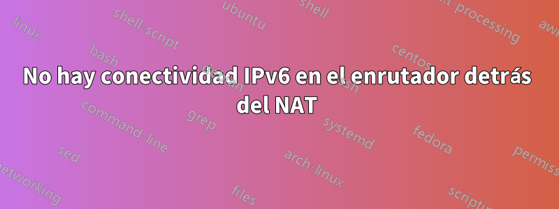 No hay conectividad IPv6 en el enrutador detrás del NAT