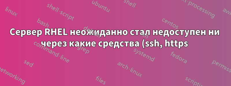 Сервер RHEL неожиданно стал недоступен ни через какие средства (ssh, https)