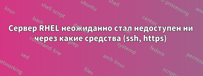 Сервер RHEL неожиданно стал недоступен ни через какие средства (ssh, https)