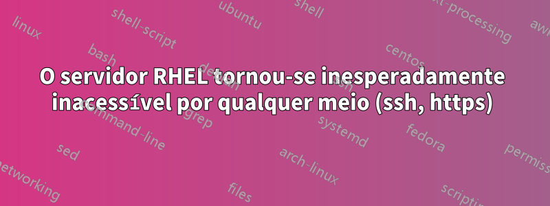 O servidor RHEL tornou-se inesperadamente inacessível por qualquer meio (ssh, https)