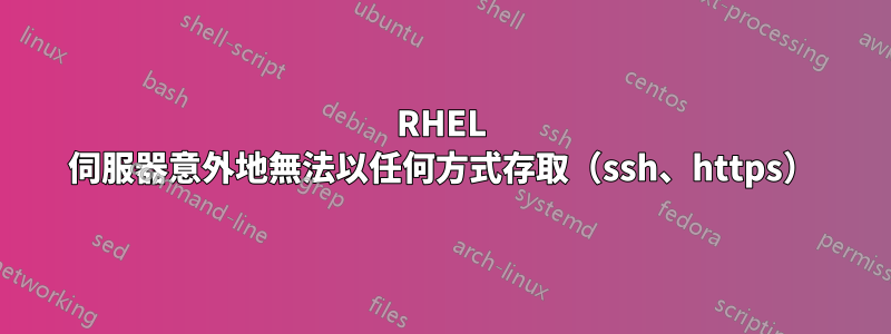 RHEL 伺服器意外地無法以任何方式存取（ssh、https）