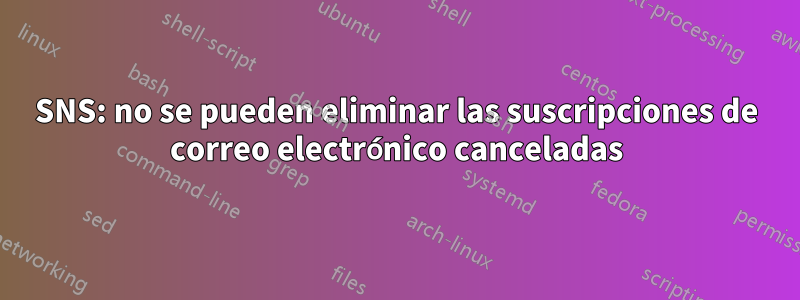 SNS: no se pueden eliminar las suscripciones de correo electrónico canceladas