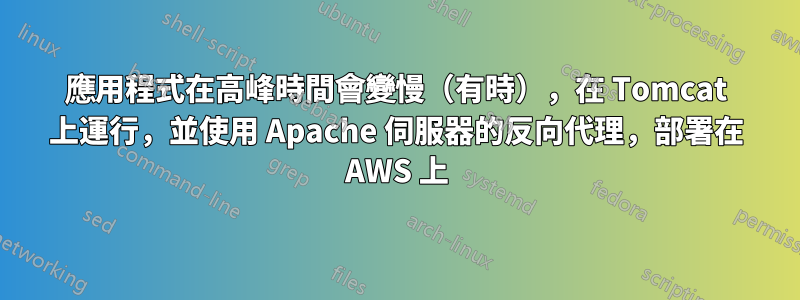 應用程式在高峰時間會變慢（有時），在 Tomcat 上運行，並使用 Apache 伺服器的反向代理，部署在 AWS 上