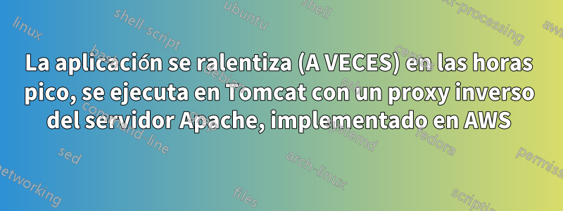 La aplicación se ralentiza (A VECES) en las horas pico, se ejecuta en Tomcat con un proxy inverso del servidor Apache, implementado en AWS