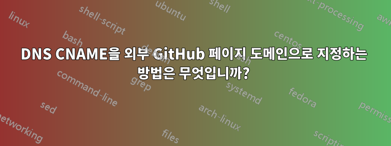 DNS CNAME을 외부 GitHub 페이지 도메인으로 지정하는 방법은 무엇입니까?