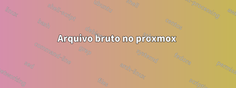 Arquivo bruto no proxmox