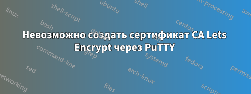 Невозможно создать сертификат CA Lets Encrypt через PuTTY