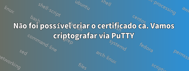 Não foi possível criar o certificado ca. Vamos criptografar via PuTTY