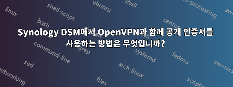 Synology DSM에서 OpenVPN과 함께 공개 인증서를 사용하는 방법은 무엇입니까?