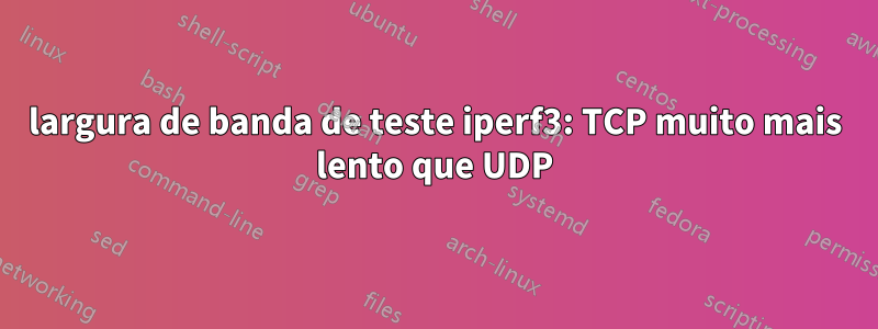 largura de banda de teste iperf3: TCP muito mais lento que UDP