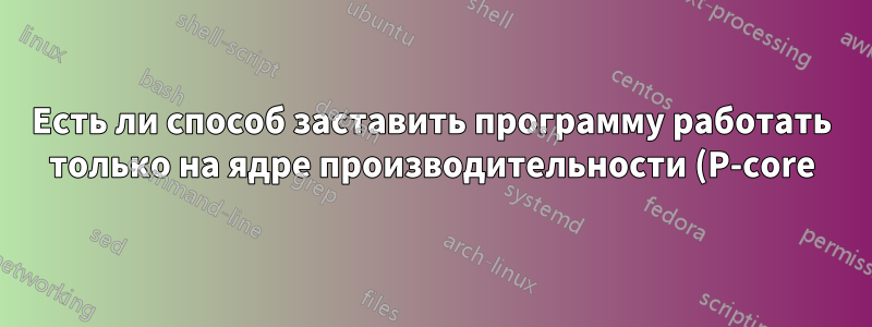Есть ли способ заставить программу работать только на ядре производительности (P-core)?