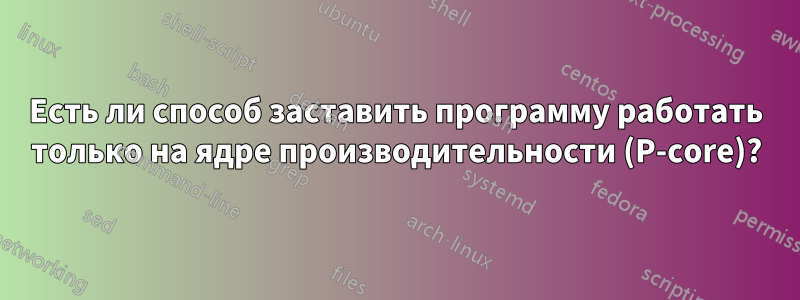 Есть ли способ заставить программу работать только на ядре производительности (P-core)?