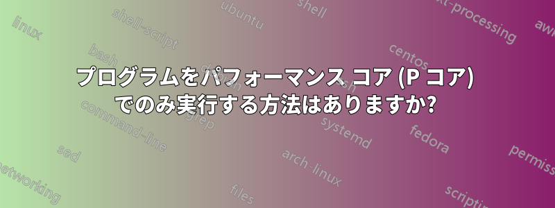 プログラムをパフォーマンス コア (P コア) でのみ実行する方法はありますか?