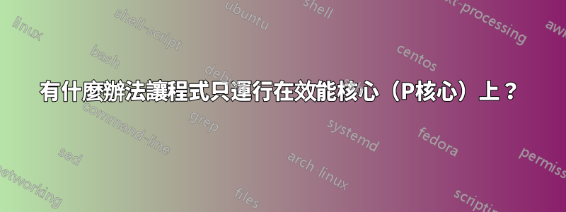 有什麼辦法讓程式只運行在效能核心（P核心）上？