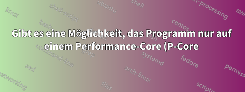 Gibt es eine Möglichkeit, das Programm nur auf einem Performance-Core (P-Core) laufen zu lassen?