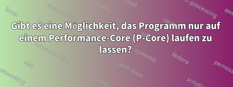 Gibt es eine Möglichkeit, das Programm nur auf einem Performance-Core (P-Core) laufen zu lassen?