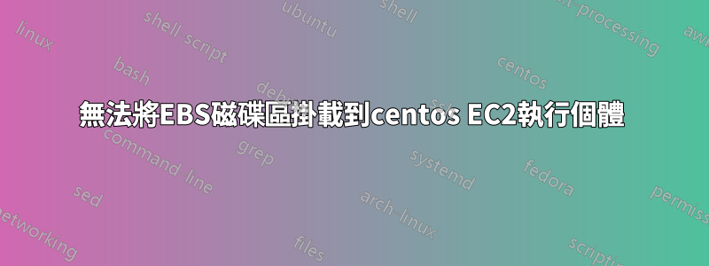 無法將EBS磁碟區掛載到centos EC2執行個體