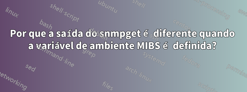 Por que a saída do snmpget é diferente quando a variável de ambiente MIBS é definida?