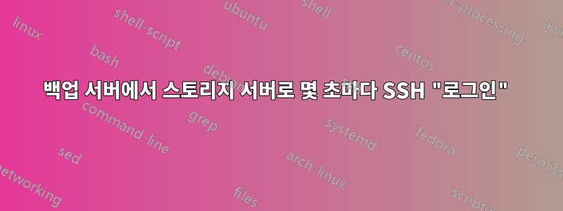 백업 서버에서 스토리지 서버로 몇 초마다 SSH "로그인"