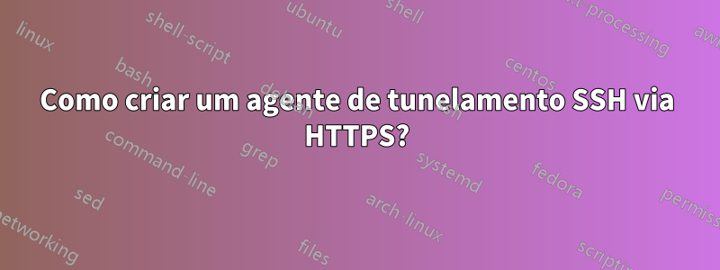 Como criar um agente de tunelamento SSH via HTTPS?