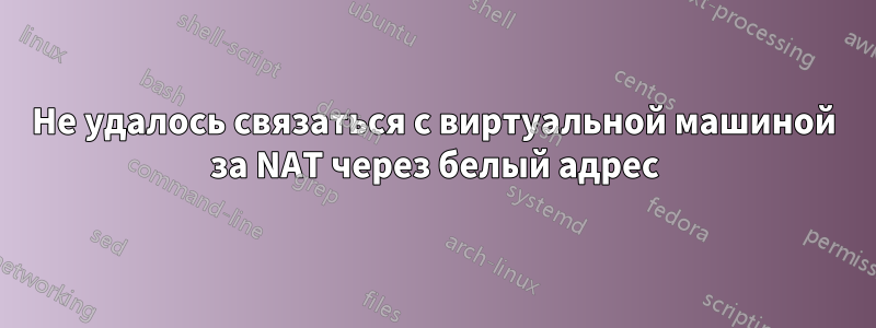 Не удалось связаться с виртуальной машиной за NAT через белый адрес