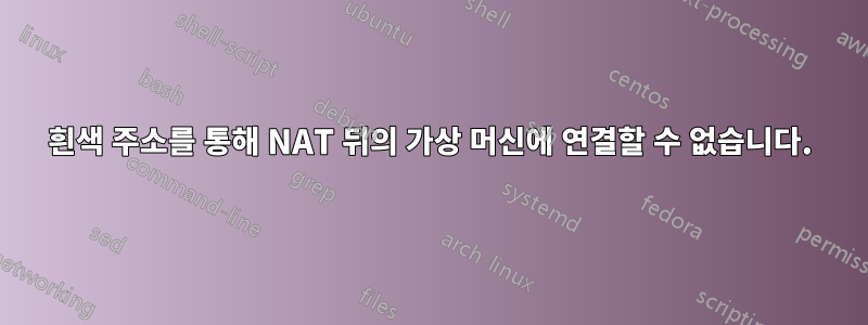 흰색 주소를 통해 NAT 뒤의 가상 머신에 연결할 수 없습니다.