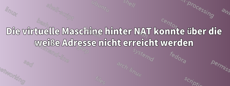 Die virtuelle Maschine hinter NAT konnte über die weiße Adresse nicht erreicht werden