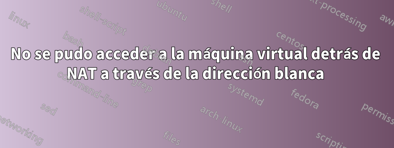 No se pudo acceder a la máquina virtual detrás de NAT a través de la dirección blanca