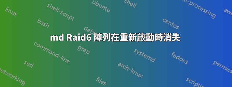 md Raid6 陣列在重新啟動時消失