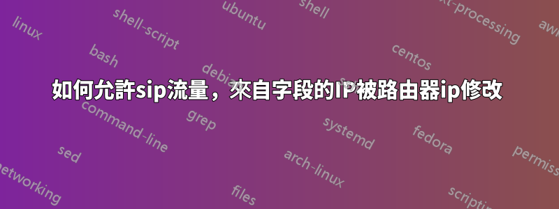 如何允許sip流量，來自字段的IP被路由器ip修改