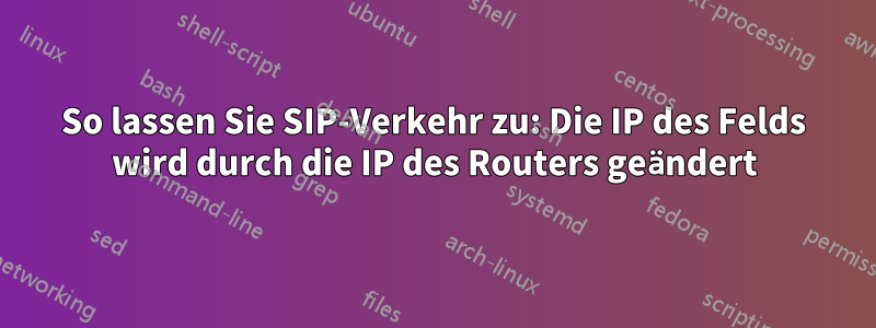 So lassen Sie SIP-Verkehr zu: Die IP des Felds wird durch die IP des Routers geändert