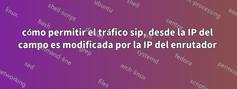 cómo permitir el tráfico sip, desde la IP del campo es modificada por la IP del enrutador