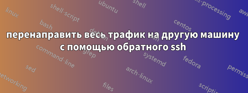 перенаправить весь трафик на другую машину с помощью обратного ssh