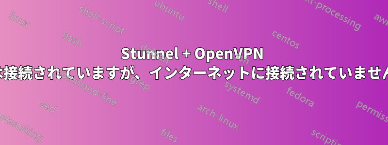 Stunnel + OpenVPN は接続されていますが、インターネットに接続されていません