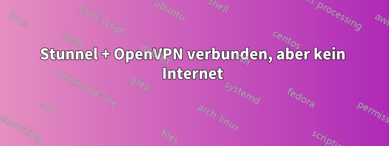 Stunnel + OpenVPN verbunden, aber kein Internet