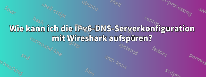 Wie kann ich die IPv6-DNS-Serverkonfiguration mit Wireshark aufspüren?