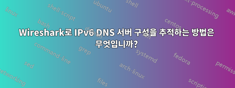 Wireshark로 IPv6 DNS 서버 구성을 추적하는 방법은 무엇입니까?