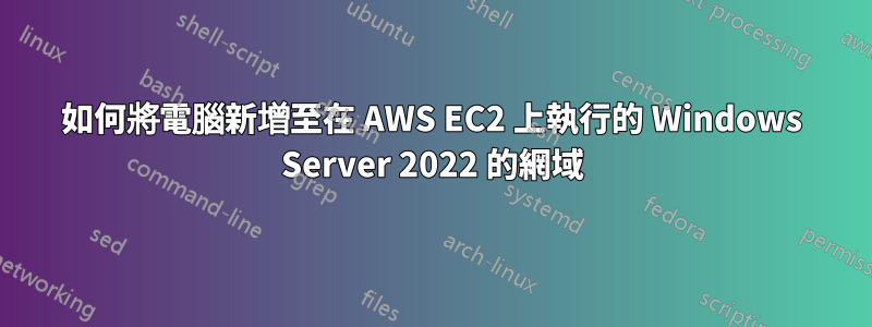 如何將電腦新增至在 AWS EC2 上執行的 Windows Server 2022 的網域