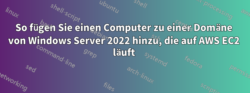 So fügen Sie einen Computer zu einer Domäne von Windows Server 2022 hinzu, die auf AWS EC2 läuft