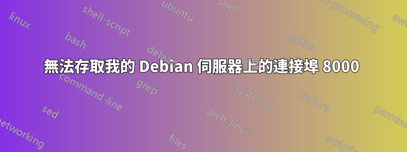 無法存取我的 Debian 伺服器上的連接埠 8000