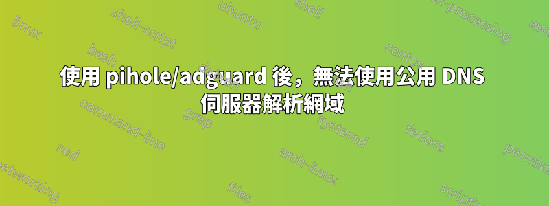 使用 pihole/adguard 後，無法使用公用 DNS 伺服器解析網域