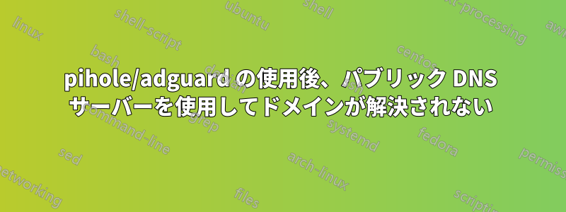 pihole/adguard の使用後、パブリック DNS サーバーを使用してドメインが解決されない