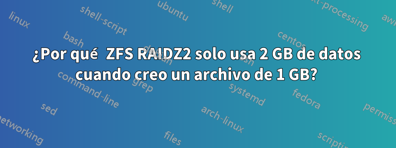 ¿Por qué ZFS RAIDZ2 solo usa 2 GB de datos cuando creo un archivo de 1 GB?